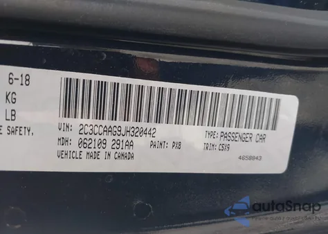 2018 Chrysler 300 Touring z USA, uszkodzony, nr VIN 2C3CCAAG9JH320442